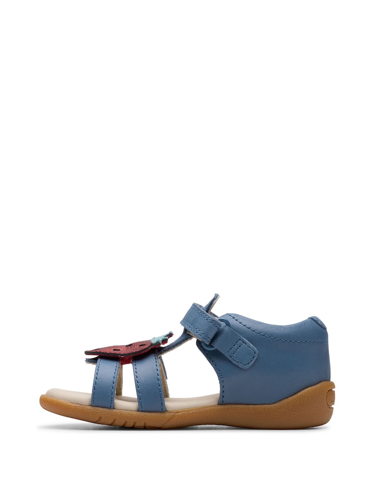 Clarks Blue Standard Fit (F) Leather Playsun Reef  T. Sandals - Image 2 of 7
