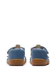 Clarks Blue Standard Fit (F) Leather Playsun Reef  T. Sandals - Image 6 of 7