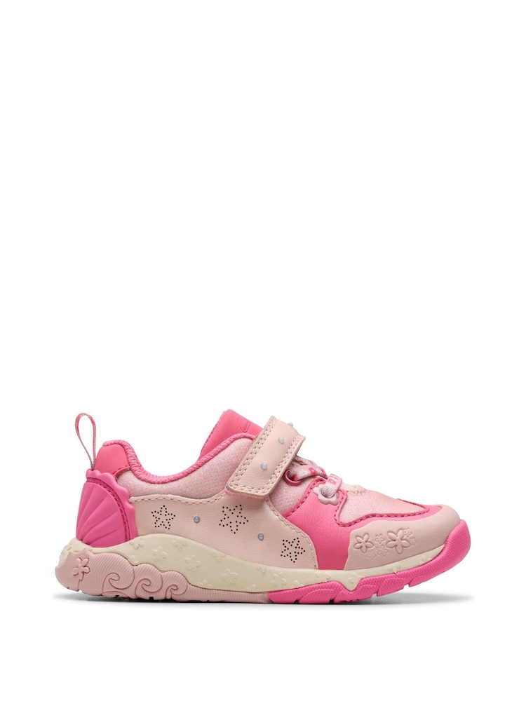 Clarks Pink Standard Fit (F) Tidal Shell Toddler Shoes - Image 1 of 8