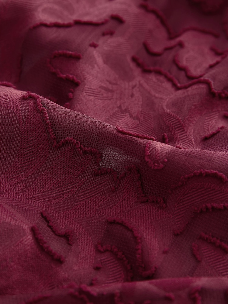 Berry Red Burnout Bomber Jacket - Image 8 of 8