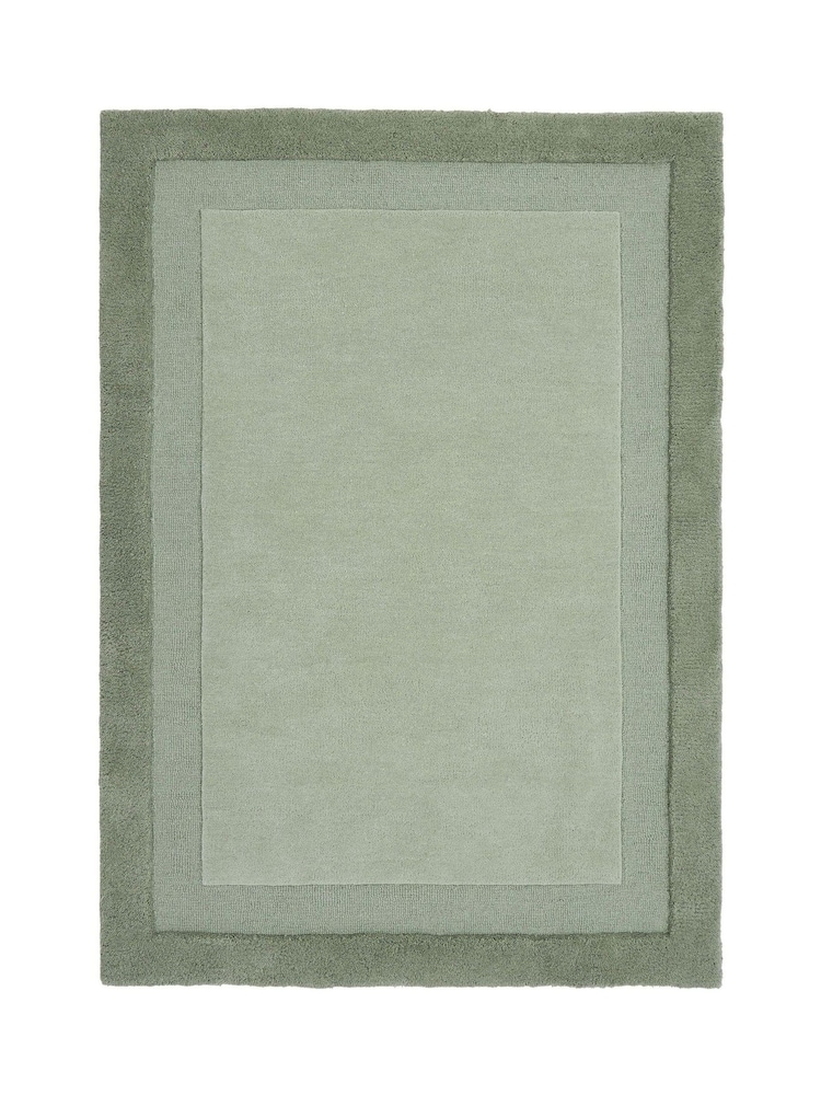 Origin Rugs Soft Green Stacked Border Rug - Image 5 of 5 Origin Rugs Soft Green Stacked Border Rug - Image 5 of 5