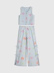 River Island Blue Seashell Denim Waistcoat & Trousers Set - Image 1 of 4
