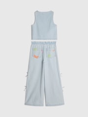 River Island Blue Seashell Denim Waistcoat & Trousers Set - Image 2 of 4