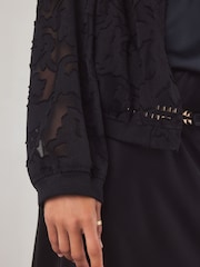 Black Burnout Bomber Jacket - Image 4 of 7