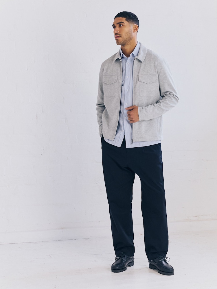 Light Grey Jersey Shacket - Image 2 of 5
