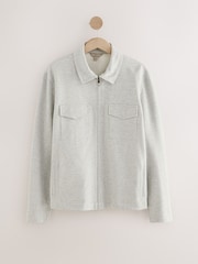 Light Grey Jersey Shacket - Image 7 of 9