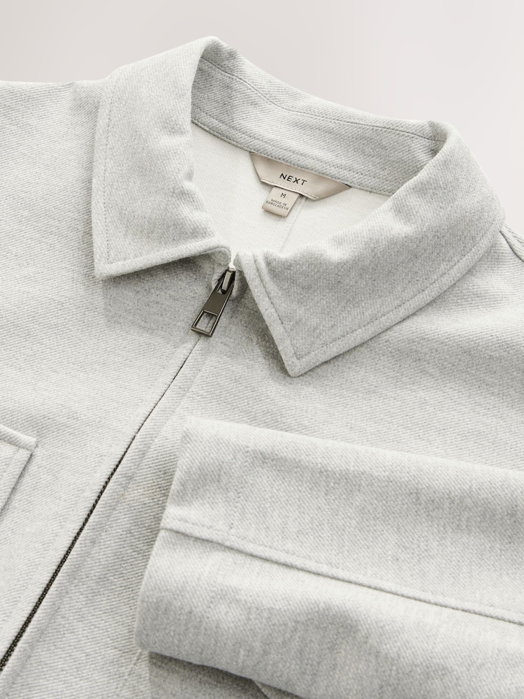 Light Grey Jersey Shacket - Image 8 of 9