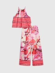 River Island Pink Dolce Vita Satin Halter Top & Trouser Set - Image 1 of 5