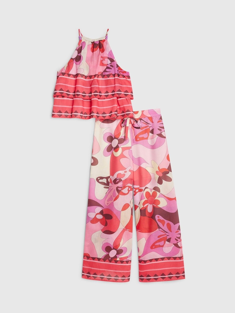 River Island Pink Dolce Vita Satin Halter Top & Trouser Set - Image 1 of 5