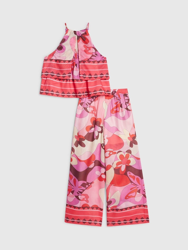 River Island Pink Dolce Vita Satin Halter Top & Trouser Set - Image 2 of 5