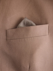 Brown Regular Fit Cotton Blend Blazer With Linen and Lyocell - Image 10 of 10