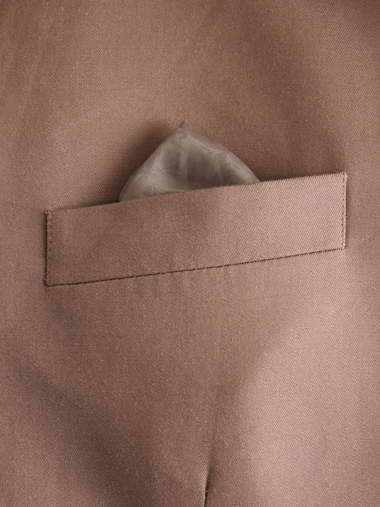 Brown Regular Fit Cotton Blend Blazer With Linen and Lyocell - Image 10 of 10