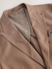 Brown Regular Fit Cotton Blend Blazer With Linen and Lyocell - Image 8 of 10