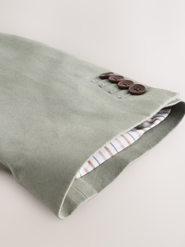 Verde salvia - Regular Fit Cotton Blend Blazer With Linen and Lyocell - Imagen 11 de 11 Verde salvia - Regular Fit Cotton Blend Blazer With Linen and Lyocell - Imagen 11 de 11
