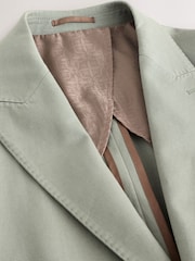 Sage Green Regular Fit Cotton Blend Blazer With Linen and Lyocell - Image 6 of 10
