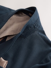 Navy Regular Fit Cotton Blend Blazer With Linen and Lyocell - Image 11 of 12
