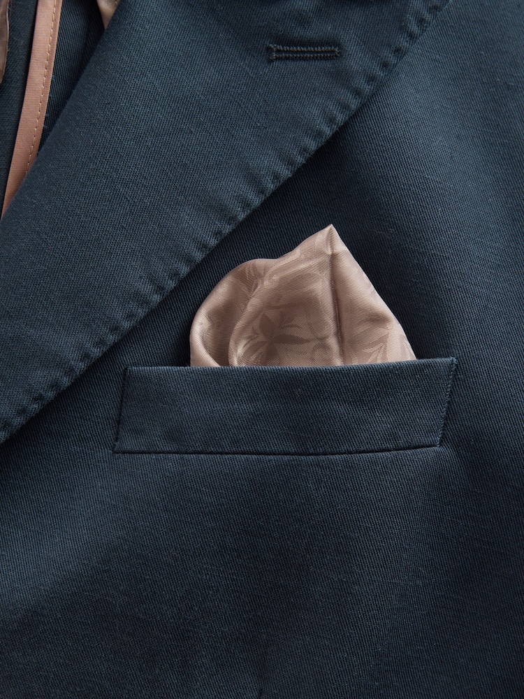 Navy Regular Fit Cotton Blend Blazer With Linen and Lyocell - Image 12 of 12