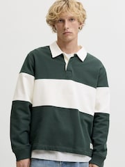 Jack & Jones חולצת פולו רוגבי בגזרה נינוחה בדוגמת קוביות צבע - תמונה 1 מתוך 8