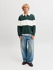 Jack & Jones חולצת פולו רוגבי בגזרה נינוחה בדוגמת קוביות צבע - תמונה 2 מתוך 8