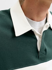 Jack & Jones חולצת פולו רוגבי בגזרה נינוחה בדוגמת קוביות צבע - תמונה 5 מתוך 8