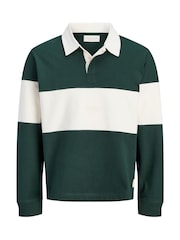 Jack & Jones חולצת פולו רוגבי בגזרה נינוחה בדוגמת קוביות צבע - תמונה 6 מתוך 8