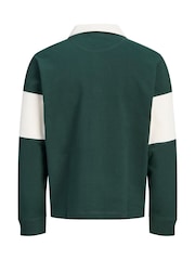 Jack & Jones חולצת פולו רוגבי בגזרה נינוחה בדוגמת קוביות צבע - תמונה 7 מתוך 8