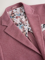 Pink Slim Fit Herringbone Jersey Blazer - Image 7 of 10