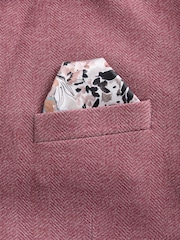 Pink Slim Fit Herringbone Jersey Blazer - Image 9 of 10