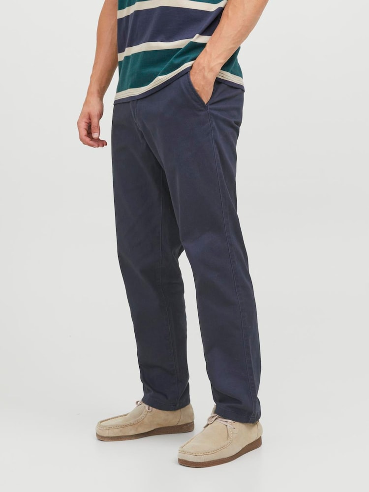 Niebieski - JACK & JONES Kane Relaxed Fit Chinos - Obraz 1 z 7 Niebieski - JACK & JONES Kane Relaxed Fit Chinos - Obraz 1 z 7