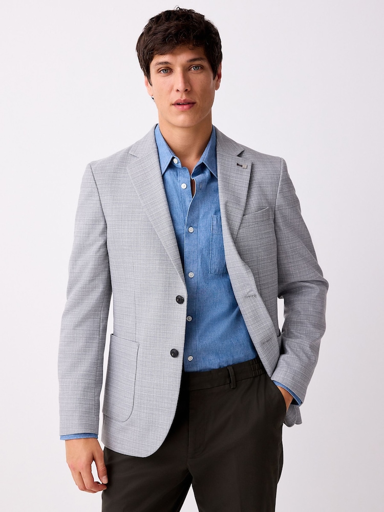 Gris clair - Blazer intelligent texturé - Image 3 of 9