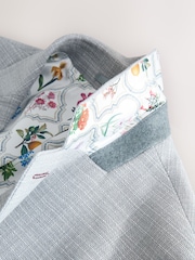 Light Grey Slim Fit Textured Smart Blazer - Image 8 of 9