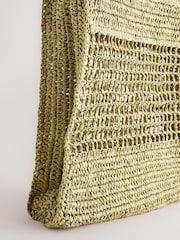 Khaki Green Straw Shoulder Bag - Image 7 of 9