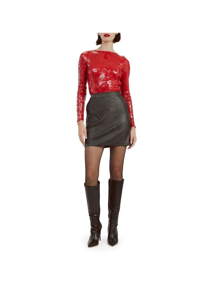 Bardot Black Alexis Vegan Leather Skirt - Image 2 of 5