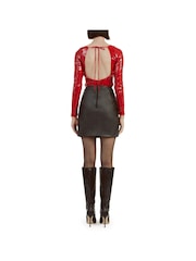 Bardot Black Alexis Vegan Leather Skirt - Image 3 of 5
