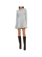 Bardot Grey Lexter Mini Volume Knit Dress - Image 2 of 5