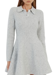 Bardot Grey Lexter Mini Volume Knit Dress - Image 5 of 5