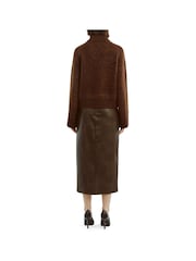 Bardot Brown Dante Vegan Leather Midi Skirt - Image 3 of 5