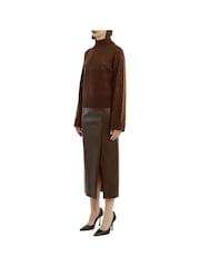 Bardot Brown Dante Vegan Leather Midi Skirt - Image 5 of 5