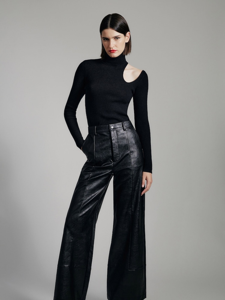 Bardot Black Olesa Asymmetric Knit Top - Image 1 of 5