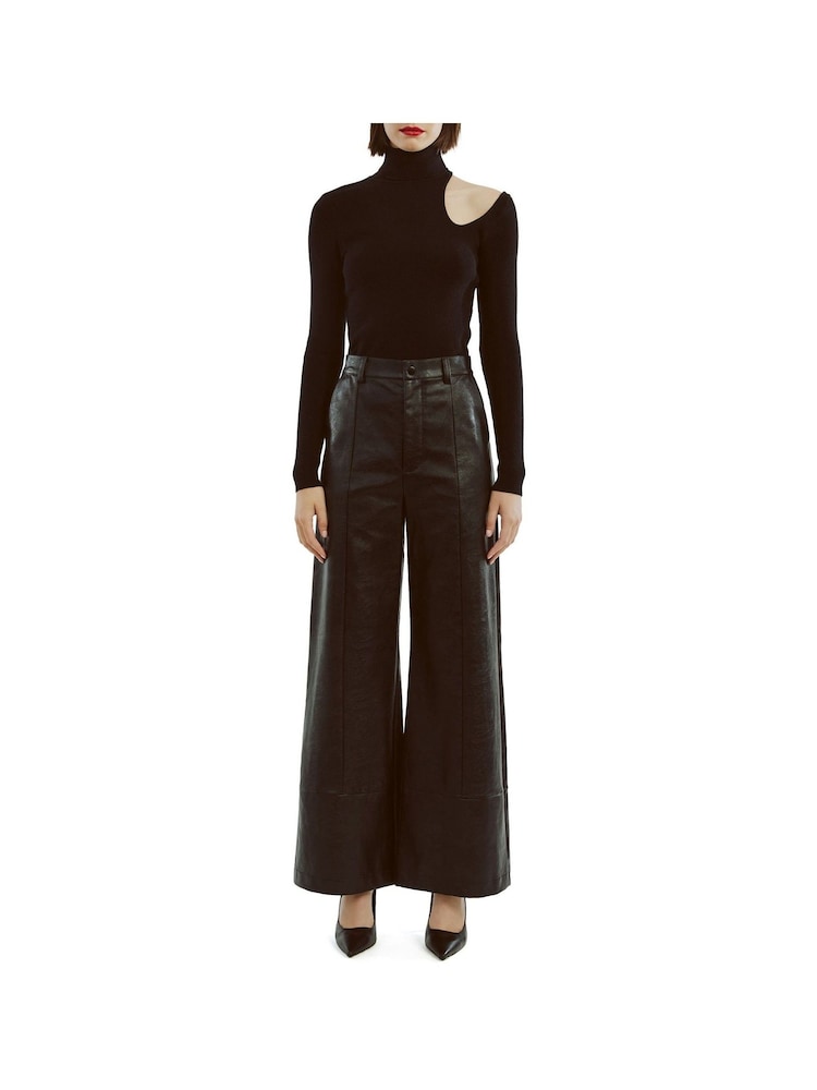 Bardot Black Olesa Asymmetric Knit Top - Image 2 of 5