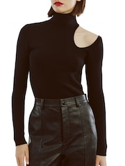 Bardot Black Olesa Asymmetric Knit Top - Image 4 of 5