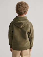 Зеленый - GANT Kids Arch Script 100% Cotton Hoodie - Изображение 2 из 4