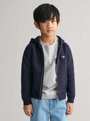 GANT Blue Kids Shield Zip Hoodie - Image 2 of 7
