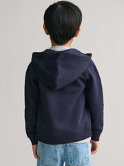 GANT Blue Kids Shield Zip Hoodie - Image 3 of 7