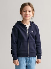 GANT Blue Kids Shield Zip Hoodie - Image 5 of 7
