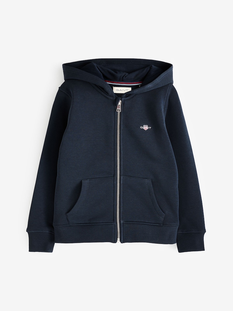 GANT Blue Kids Shield Zip Hoodie - Image 7 of 7