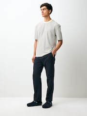 Dark Navy Straight Chino 100% Cotton Trousers - Image 2 of 2
