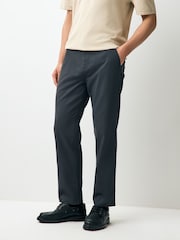 Charcoal Grey Straight Chino 100% Cotton Trousers - Image 1 of 1