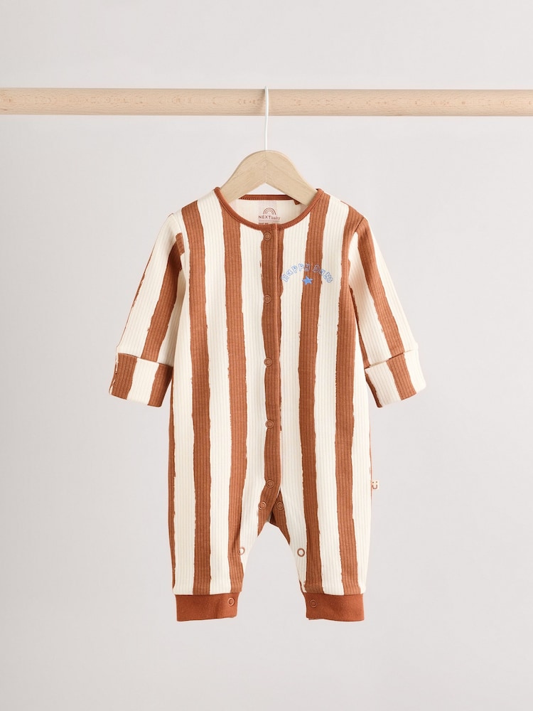 Crème/bleu - Combinaisons de nuit sans pieds pour bébés 3 Pack (0mois-3ans) - Image 3 of 12