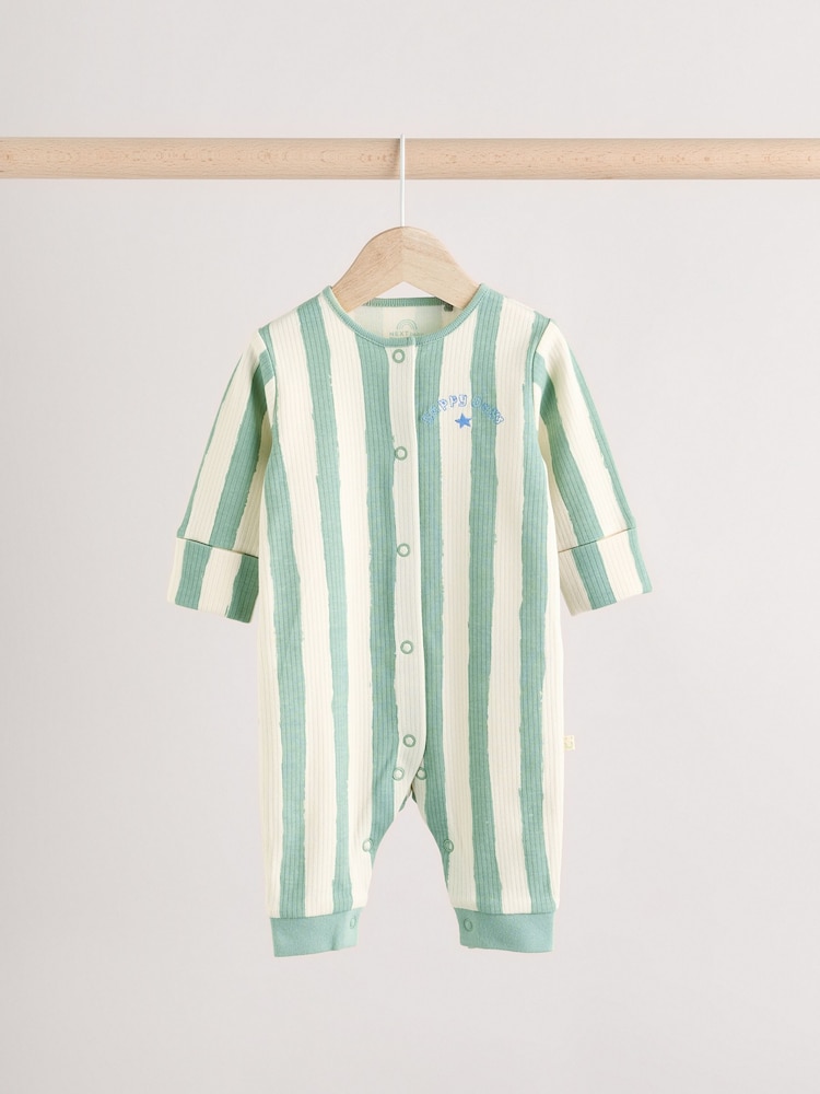 Crème/bleu - Combinaisons de nuit sans pieds pour bébés 3 Pack (0mois-3ans) - Image 5 of 12